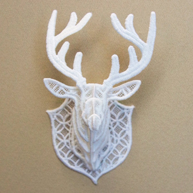 Deer Head in 3D (Lace)|3.84″ x 3.87″ / 97.54mm x 98.3mm