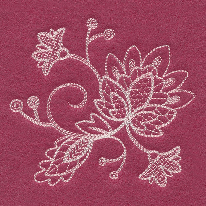 Delicate Jacobean Accessory|3.65″ x 3.84″ / 92.78mm x 97.65mm