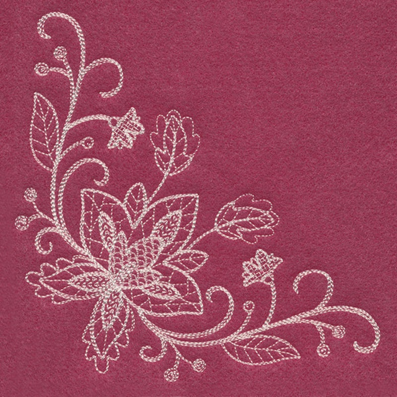 Delicate Jacobean Corner|5.85″ x 5.94″ / 148.47mm x 150.9mm|4.84″ x 4.92″ / 123.06mm x 125.09mm|3.78″ x 3.85″ / 96.12mm x 97.75mm|All Sizes