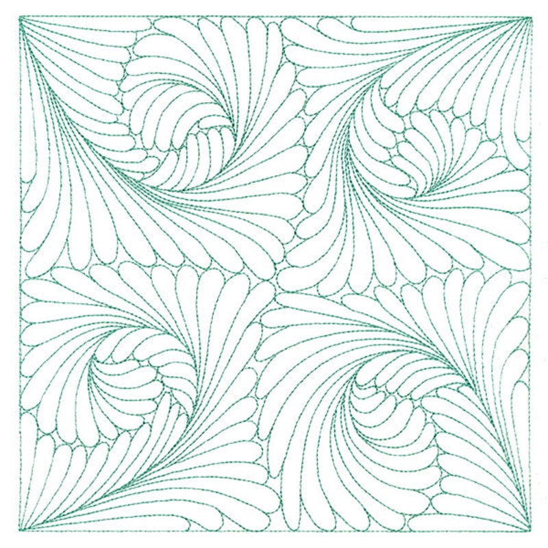 Fern Pattern Quilting Square (Double Run)