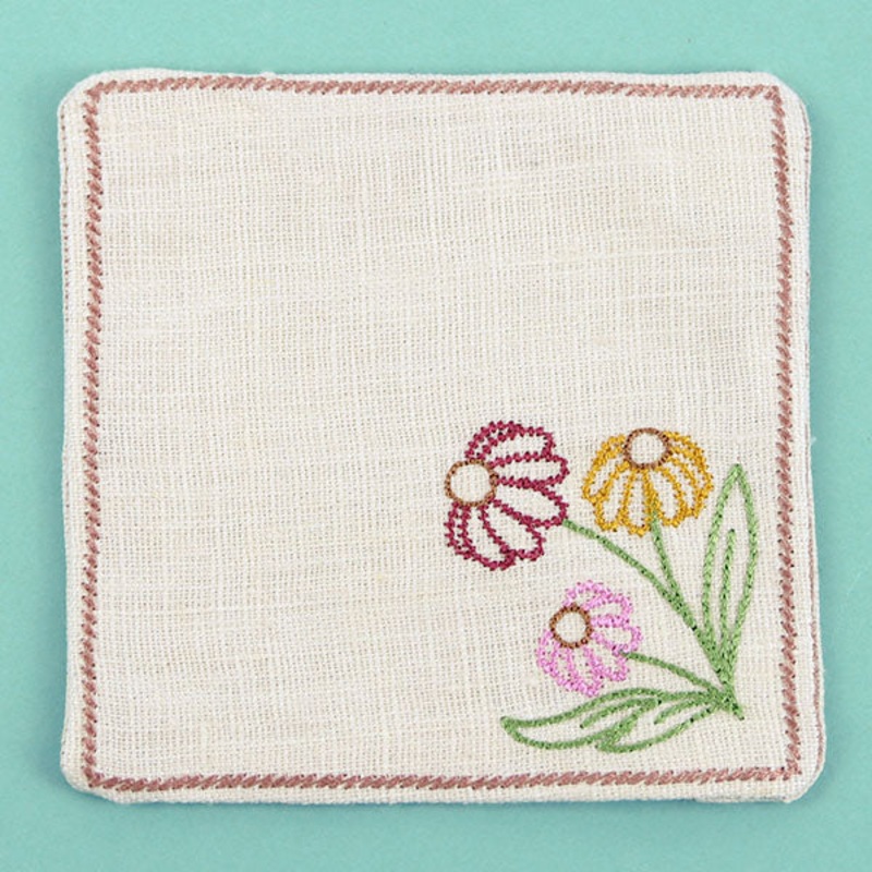 Floral Coaster – Coneflowers (In-the-Hoop)