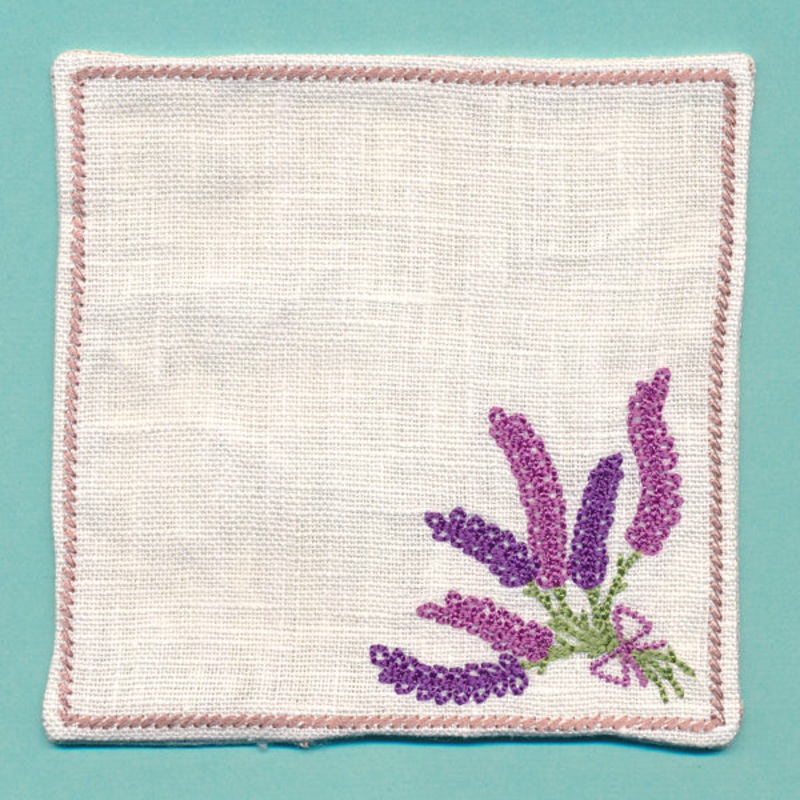 Floral Coaster – Lavender (In-the-Hoop)