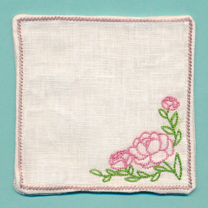 Floral Coaster – Roses (In-the-Hoop)