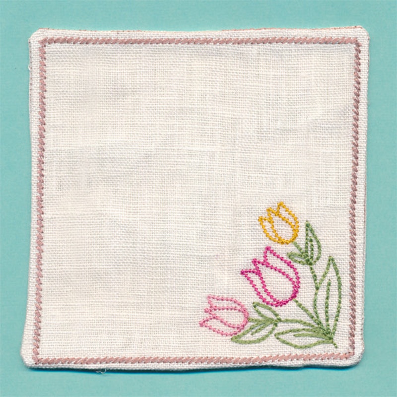 Floral Coaster – Tulips (In-the-Hoop)