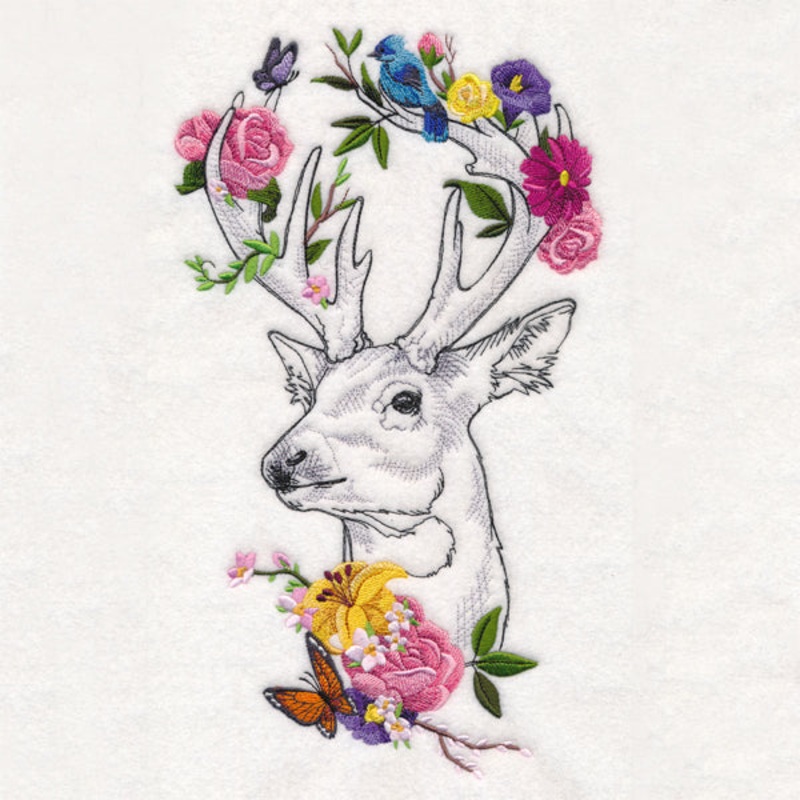 Floral Deer Portrait|11.75″ x 6.7″ / 298.57mm x 170.2mm|9.39″ x 5.36″ / 238.63mm x 136.07mm|7.77″ x 4.43″ / 197.48mm x 112.64mm|6.88″ x 3.98″ / 174.75mm x 101.16mm|All Sizes