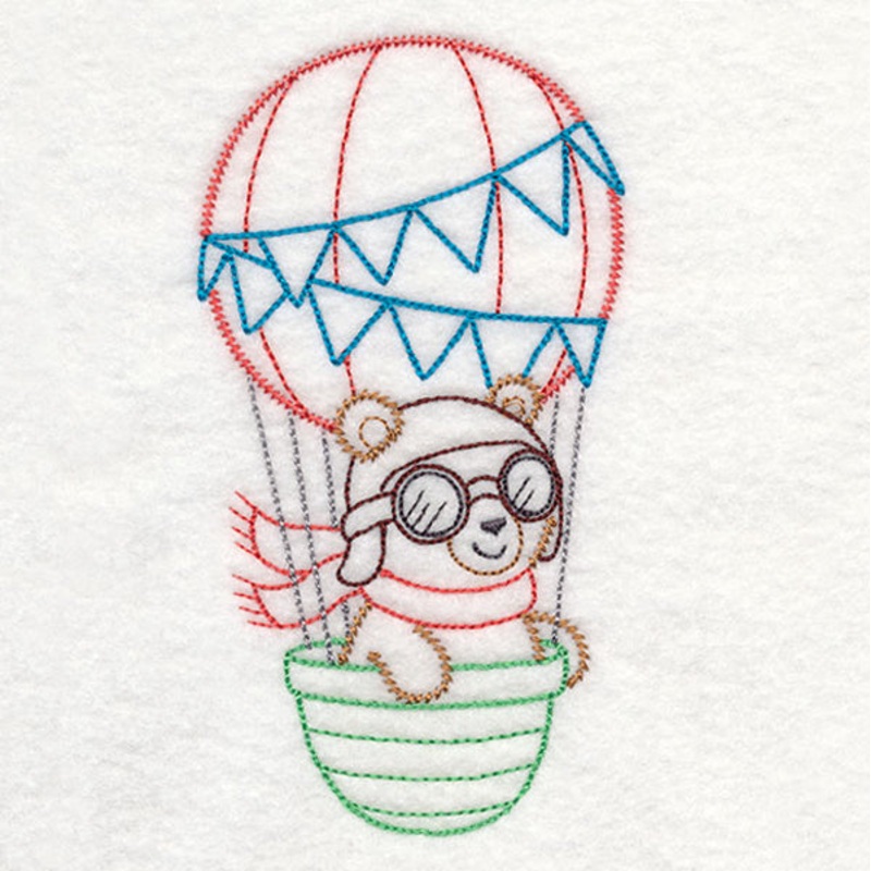 Traveling Teddy Bear – Hot Air Balloon (Vintage)