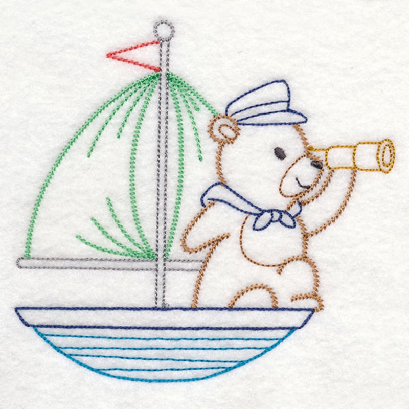 Traveling Teddy Bear – Sailboat (Vintage)