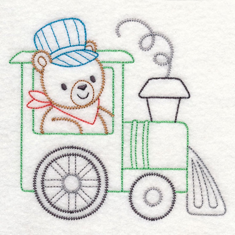 Traveling Teddy Bear – Train (Vintage)