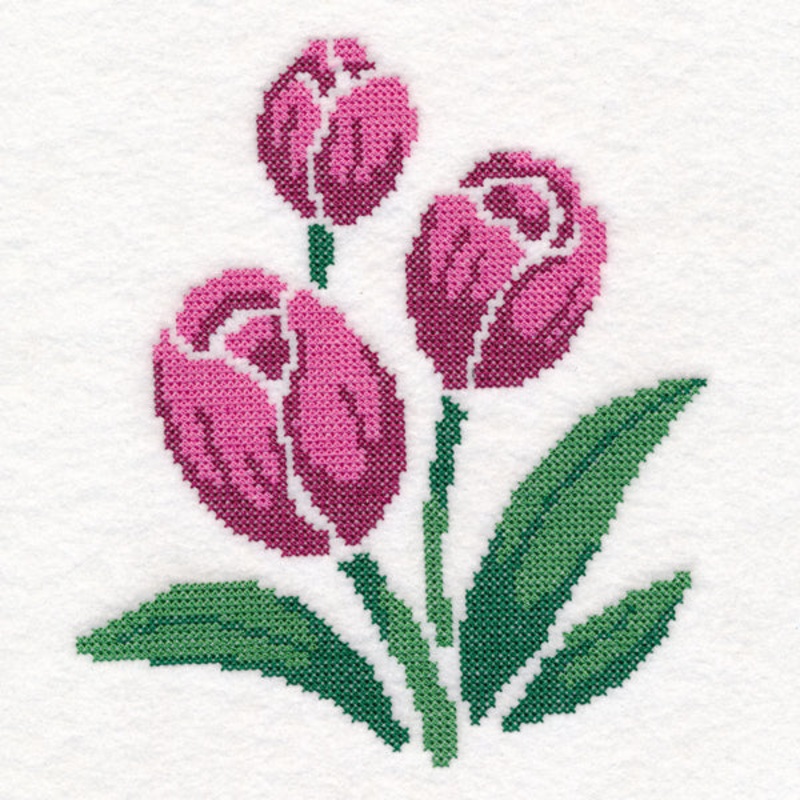 Tulip (Cross Stitch)|6.65″ x 5.85″ / 169.02mm x 148.59mm|5.54″ x 4.85″ / 140.79mm x 123.19mm|All Sizes