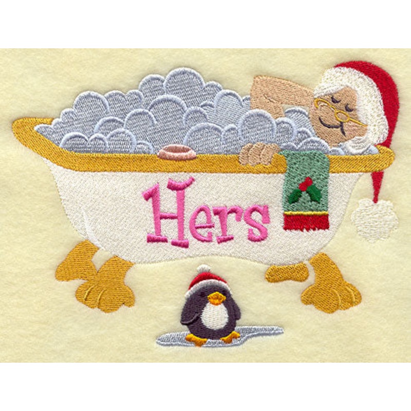 Bathing Mrs. Claus – Hers|4.81″ x 6.5″ / 122.14mm x 165.16mm|2.84″ x 3.86″ / 72.1mm x 98.07mm|All Sizes