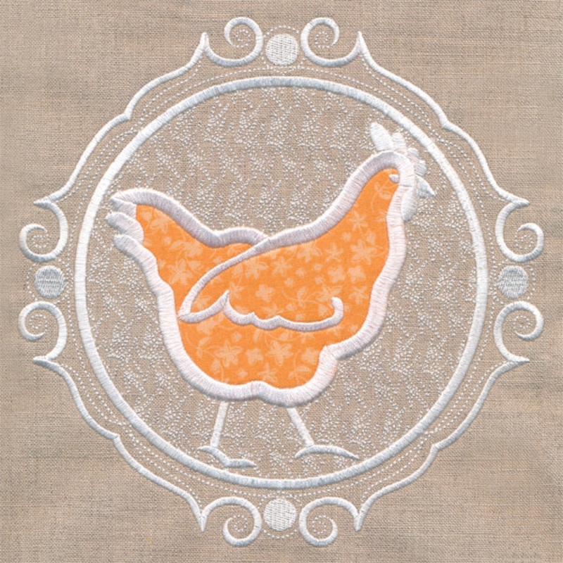 Chicken Cameo (Applique)|7.8″ x 7.81″ / 198.09mm x 198.34mm|6.9″ x 6.91″ / 175.22mm x 175.44mm|5.87″ x 5.88″ / 149.07mm x 149.25mm|4.86″ x 4.86″ / 123.53mm x 123.46mm|3.86″ x 3.87″ / 98.15mm x 98.27mm|All Sizes
