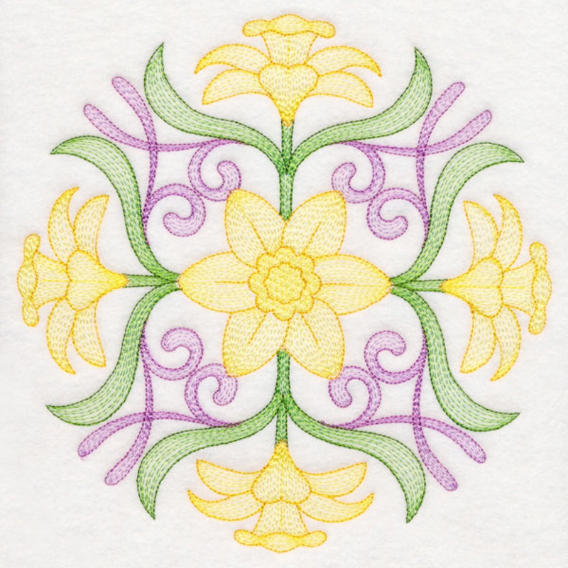 Fancy Floral Medallion – Daffodil