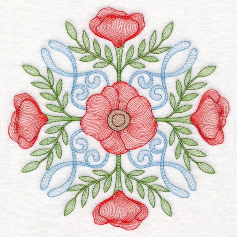Fancy Floral Medallion – Poppy