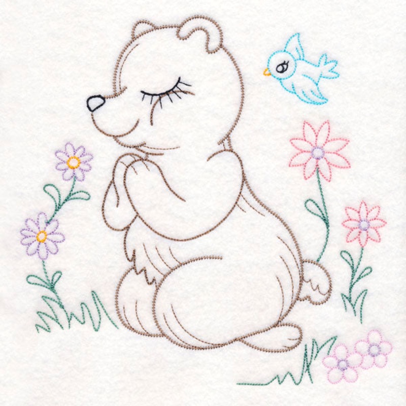 Praying Woodland Pals – Bear (Vintage)