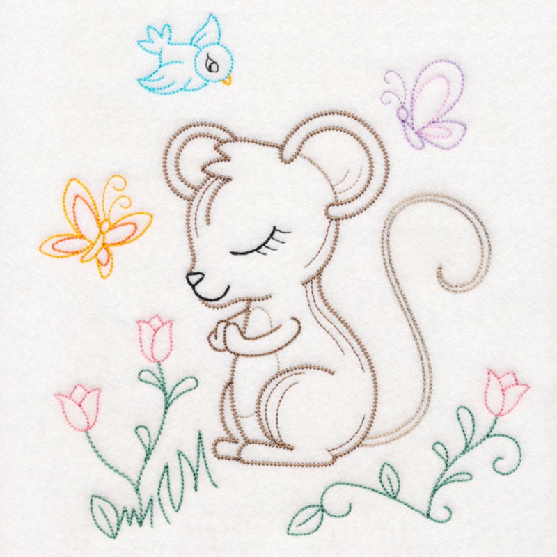 Praying Woodland Pals – Mouse (Vintage)