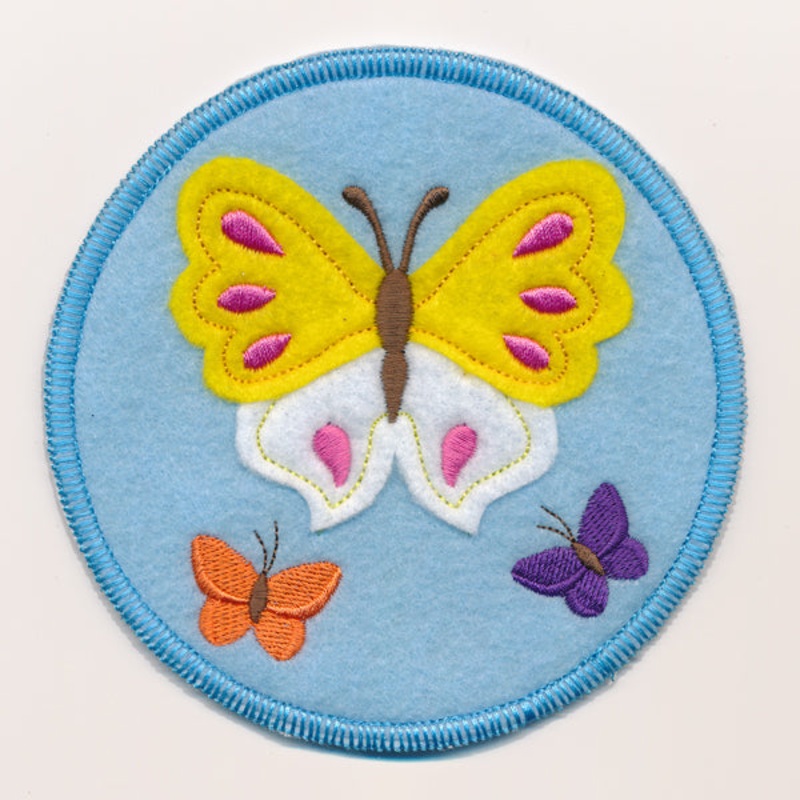 Spring Coaster – Butterfly Trio (In-the-Hoop)