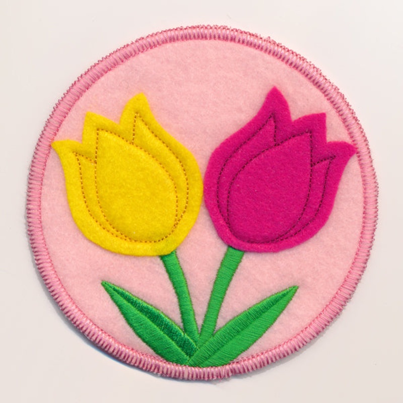 Spring Coaster – Tulips (In-the-Hoop)