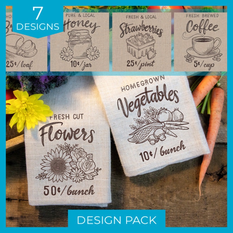 A Farmers Market Design Pack|10.46″ x 6.85″ / 265.8mm x 174mm|7.8″ x 5.85″ / 198mm x 148.6mm|6.85″ x 4.85″ / 174mm x 123.2mm|3.85″ x 3.17″ / 97.8mm x 80.6mm|All Sizes