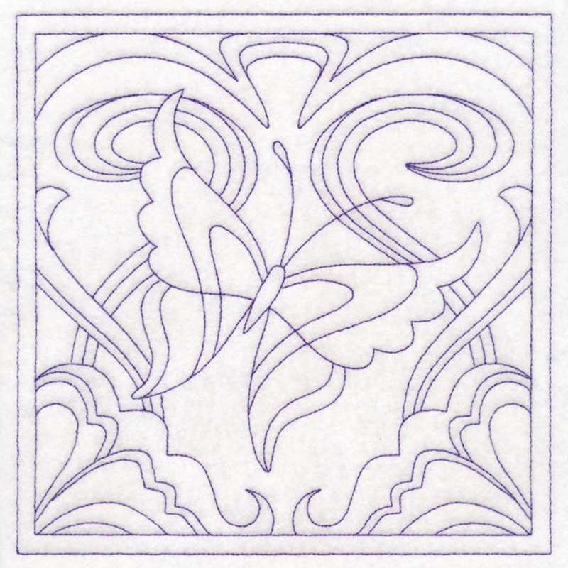 Art Nouveau Floral Quilting – Butterfly (Double Run)