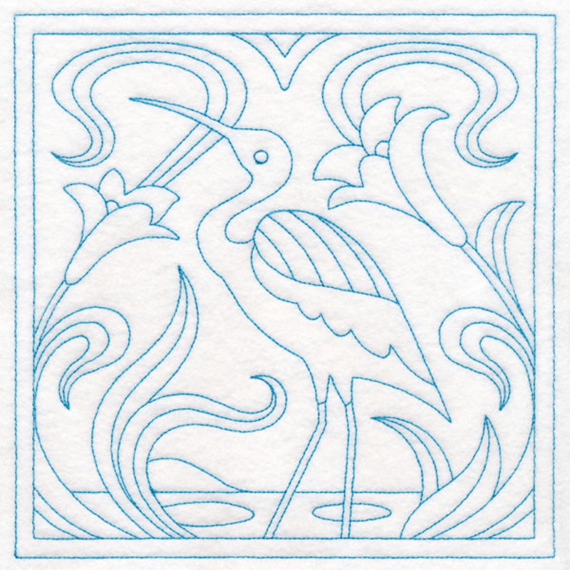 Art Nouveau Floral Quilting – Heron (Double Run)