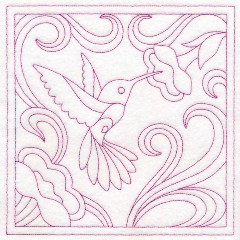 Art Nouveau Floral Quilting – Hummingbird (Double Run)