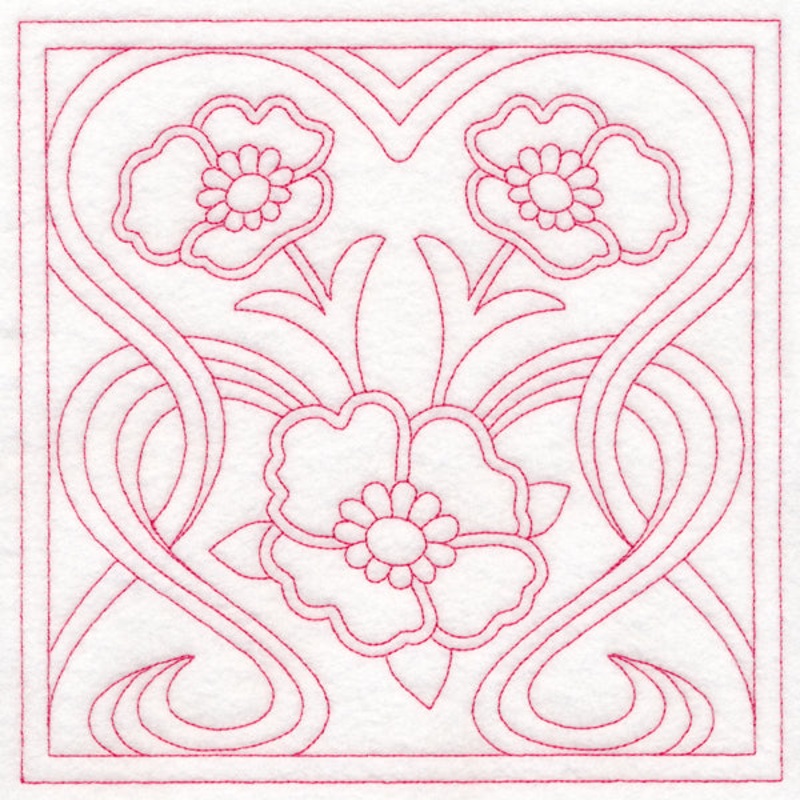 Art Nouveau Floral Quilting – Poppy (Double Run)