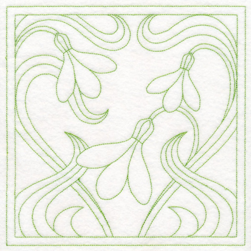 Art Nouveau Floral Quilting – Snowdrop (Double Run)