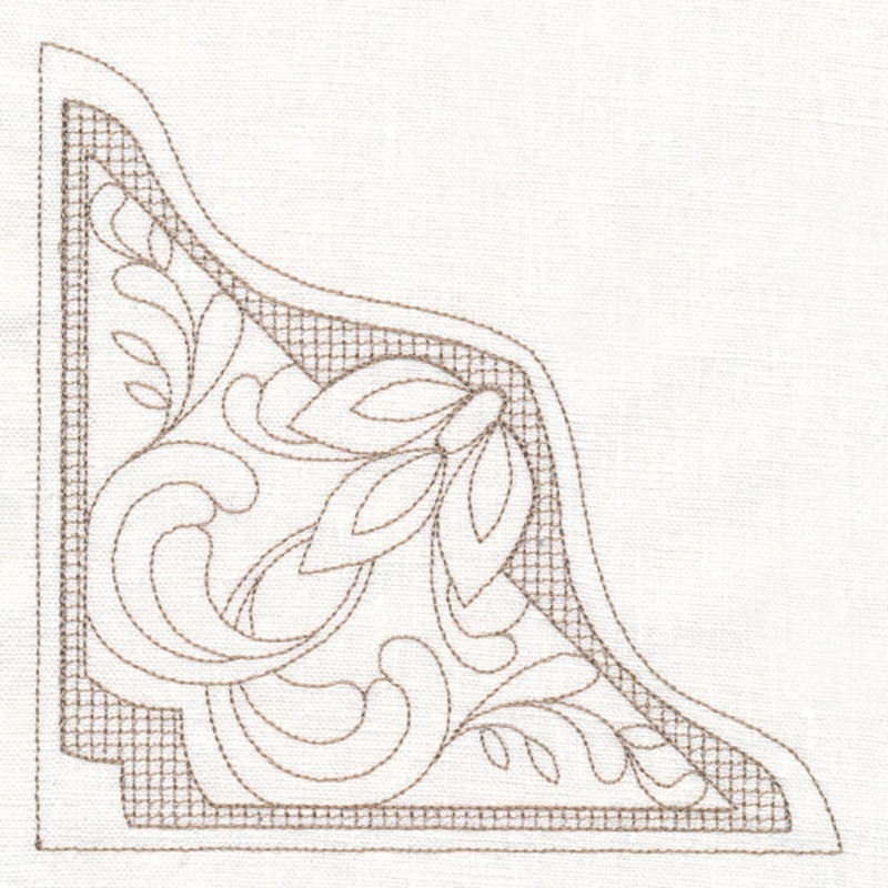 Botanical Corner (Trapunto)|5.88″ x 5.9″ / 149.42mm x 149.86mm|4.89″ x 4.9″ / 124.09mm x 124.46mm|3.89″ x 3.9″ / 98.77mm x 99.06mm|All Sizes