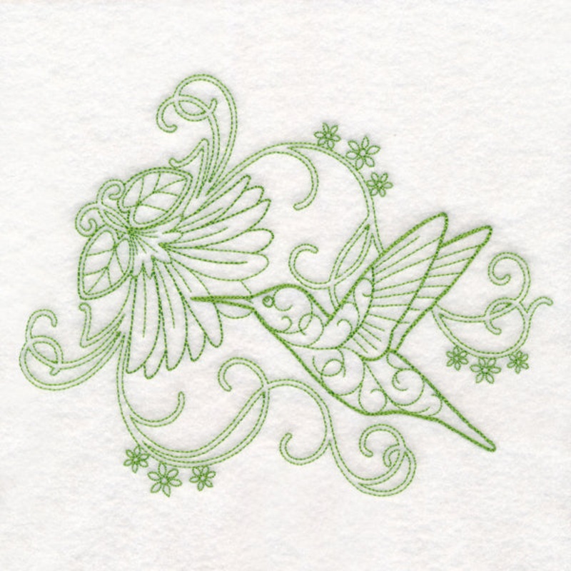 Delicate Hummingbird Doodle (Vintage)