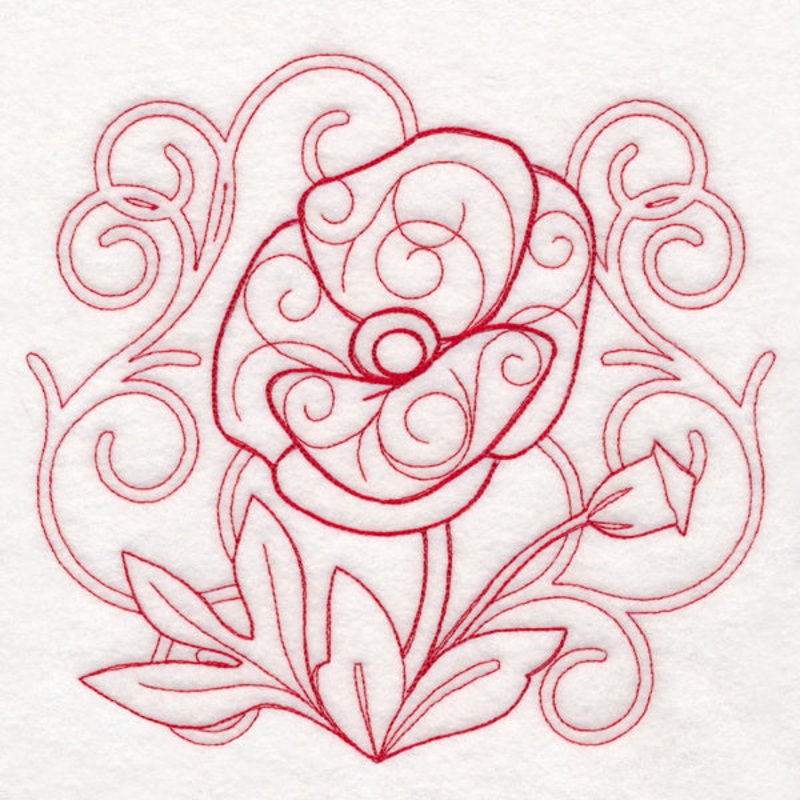 Delicate Poppy Doodle (Vintage)