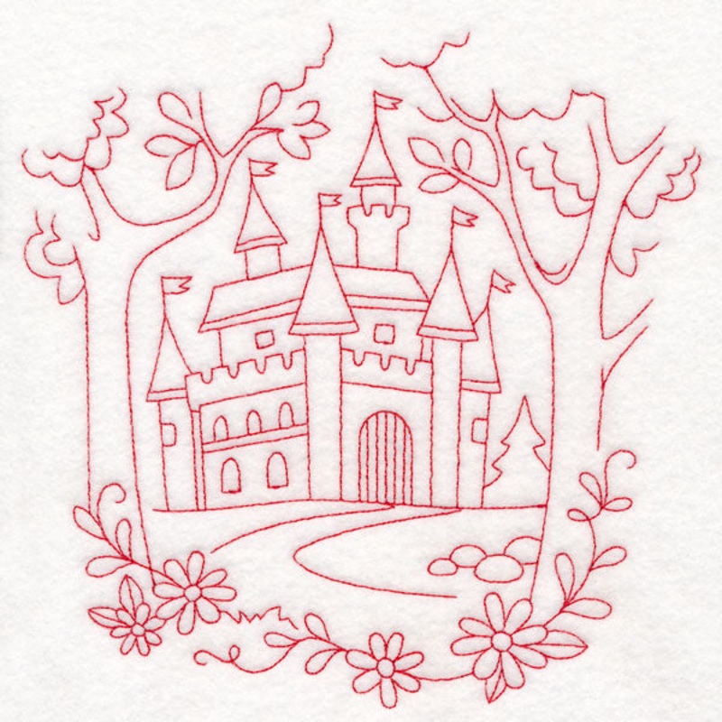Enchanted Fairy Tale – Castle (Redwork)