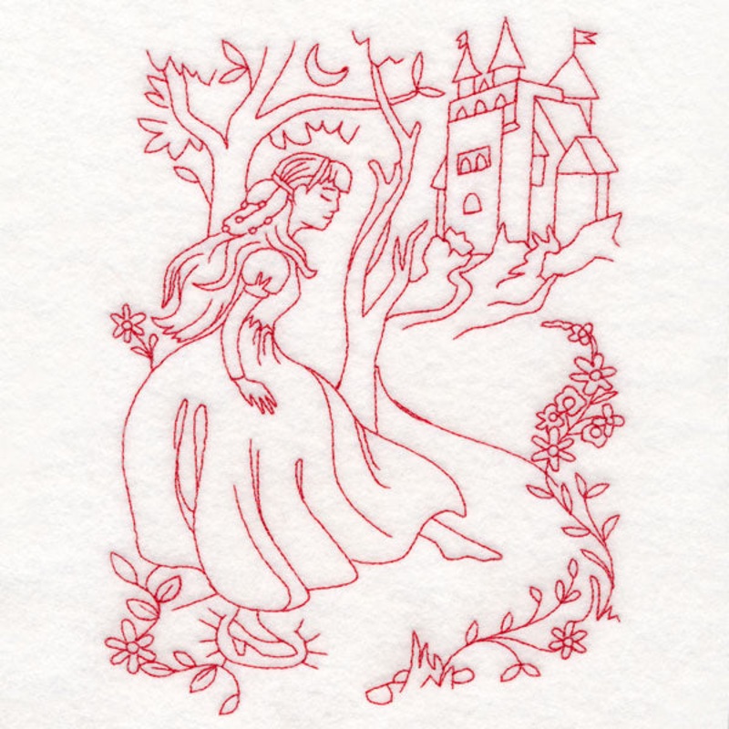 Enchanted Fairy Tale – Cinderella (Redwork)