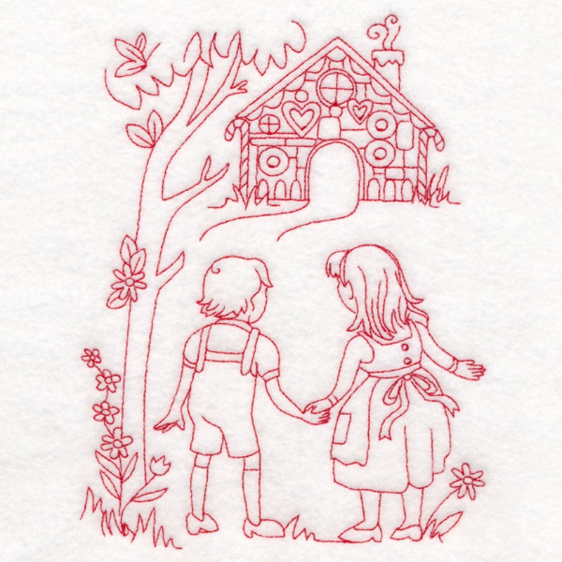 Enchanted Fairy Tale – Hansel and Gretel (Redwork)