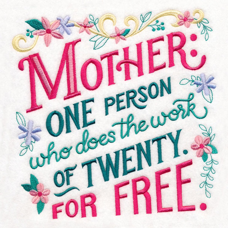A Mother’s Work|7.76″ x 7.8″ / 197.1mm x 198.12mm|6.86″ x 6.9″ / 174.24mm x 175.26mm|5.86″ x 5.89″ / 148.84mm x 149.61mm|4.86″ x 4.88″ / 123.44mm x 123.95mm|3.84″ x 3.85″ / 97.54mm x 97.79mm|All Sizes