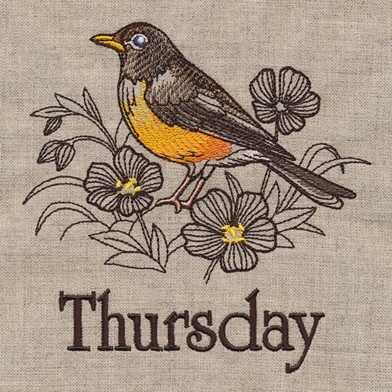 Blessed Thursday – Robin and Blue Flax