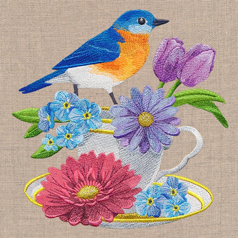 Bluebird and Blooming Tea|7.8″ x 7.71″ / 198.19mm x 195.92mm|6.94″ x 6.86″ / 176.16mm x 174.17mm|5.92″ x 5.86″ / 150.36mm x 148.78mm|4.91″ x 4.85″ / 124.74mm x 123.22mm|All Sizes
