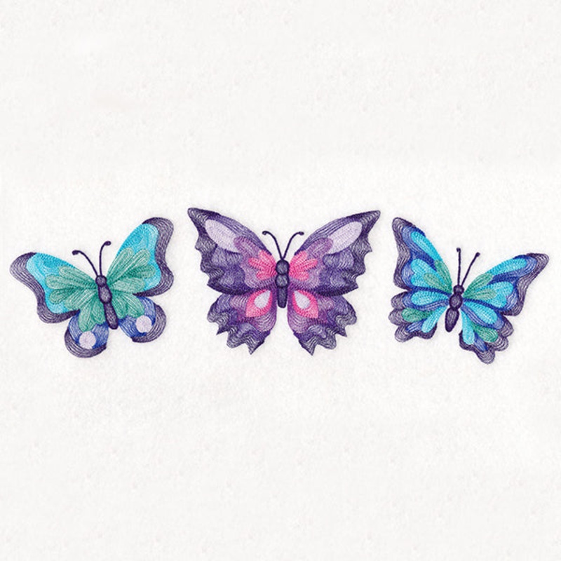 Butterfly Kaleidoscope Trio|3.12″ x 10.98″ / 79.18mm x 278.88mm|2.67″ x 9.39″ / 67.76mm x 238.49mm|2.21″ x 7.79″ / 56.18mm x 197.78mm|1.94″ x 6.85″ / 49.33mm x 174mm|All Sizes