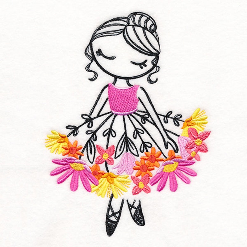 Wildflower Ballerina|7.18″ x 5.3″ / 182.37mm x 134.62mm|6.57″ x 4.85″ / 166.88mm x 123.19mm|3.5″ x 2.59″ / 88.9mm x 65.79mm|All Sizes