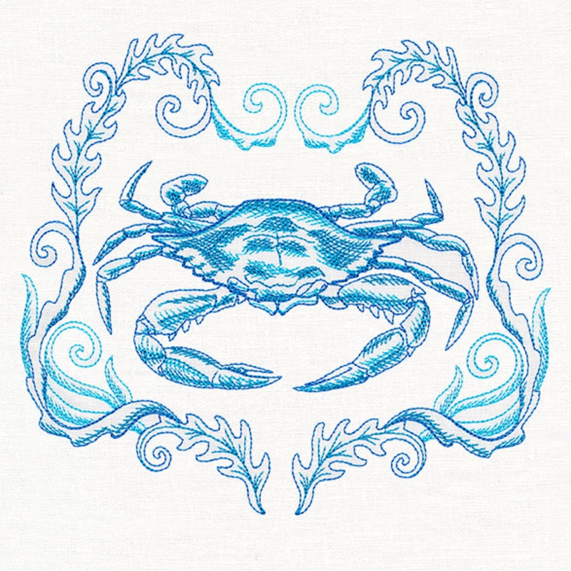 Coastal Crab Etching|6.9″ x 7.71″ / 175.25mm x 195.85mm|6.13″ x 6.85″ / 155.69mm x 173.99mm|5.23″ x 5.85″ / 132.96mm x 148.59mm|4.34″ x 4.85″ / 110.23mm x 123.19mm|All Sizes