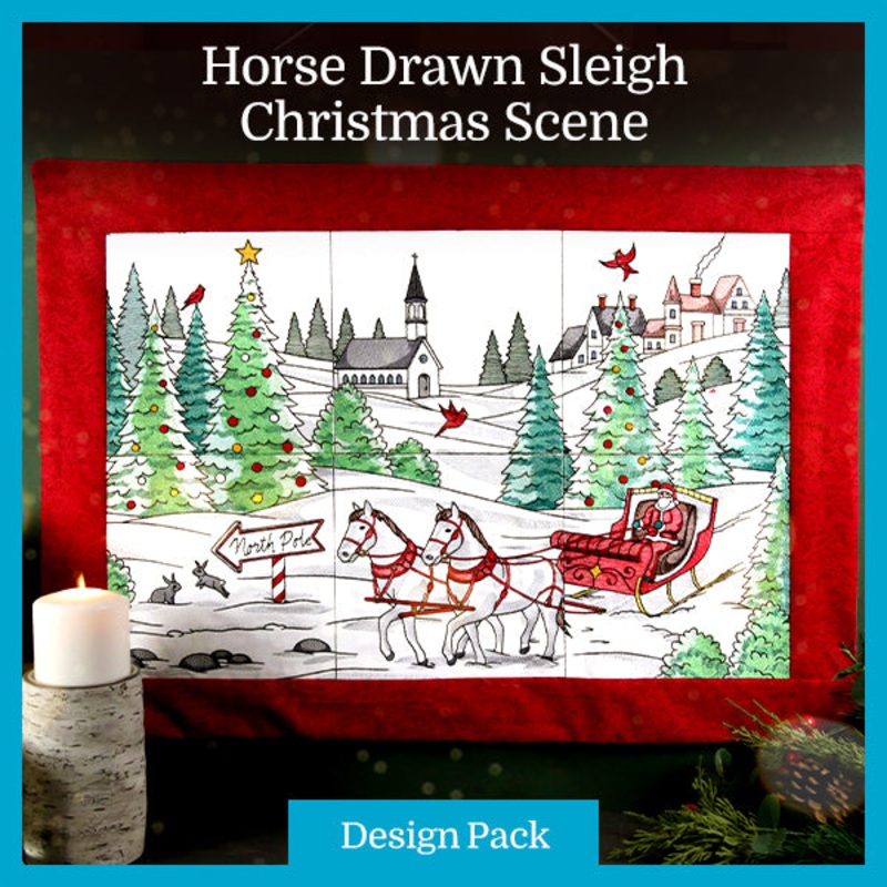 A Horse Drawn Sleigh Christmas Scene Design Pack