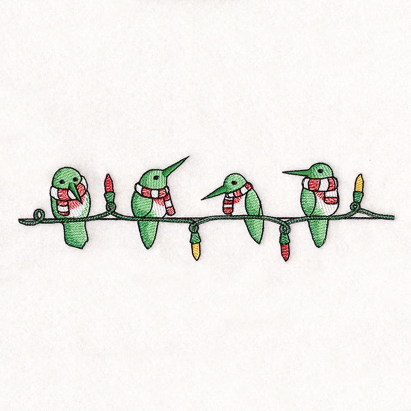 Christmas Lights Hummingbirds Border