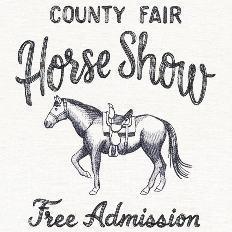 County Fair Sign – Horse Show|7.55″ x 6.83″ / 191.81mm x 173.59mm|6.43″ x 5.82″ / 163.24mm x 147.74mm|5.36″ x 4.85″ / 136.04mm x 123.12mm|3.85″ x 3.48″ / 97.71mm x 88.49mm|All Sizes
