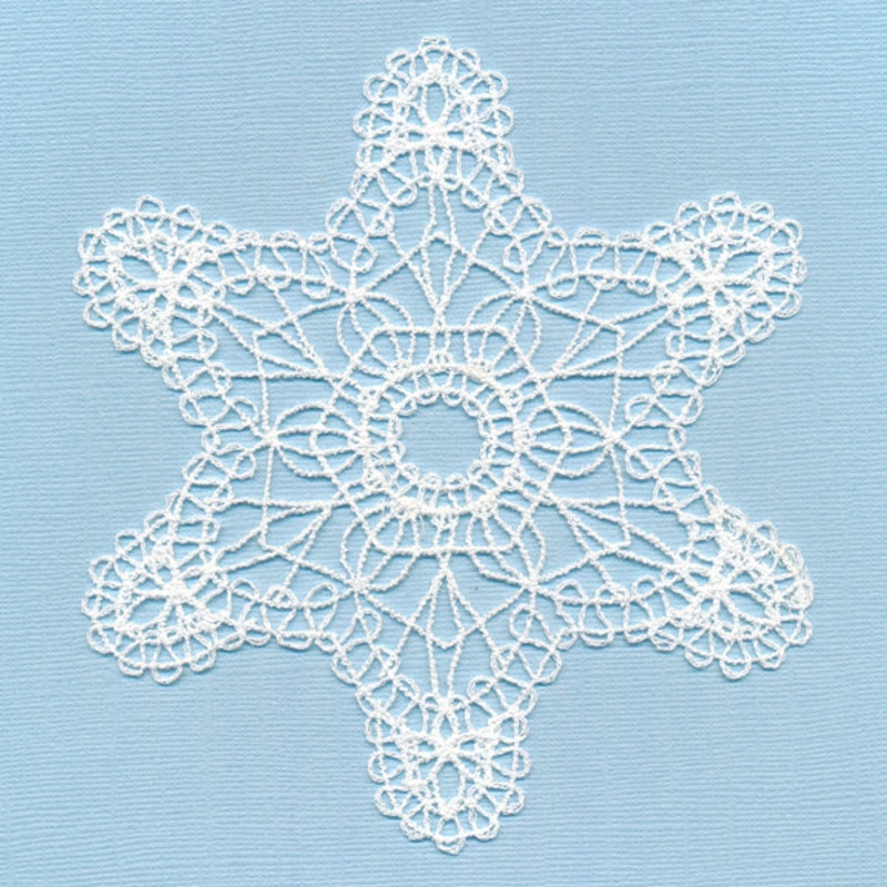 Frosted Window Snowflake (Battenburg Lace)