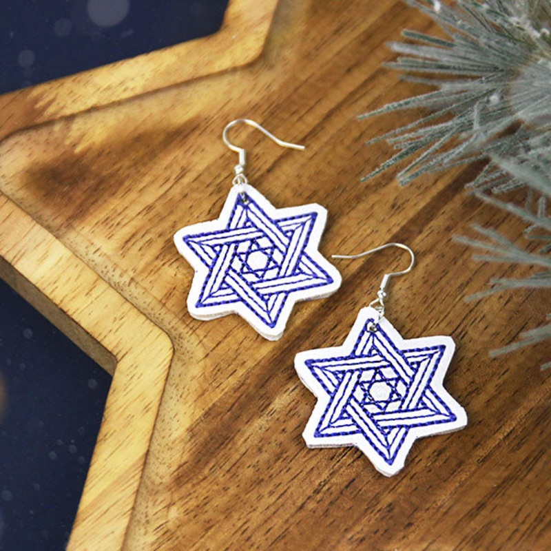 Star of David Earrings (In-the-Hoop)