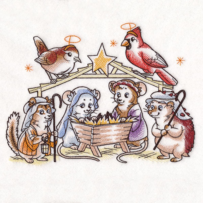 Storybook Nativity Mice|6.85″ x 9.06″ / 173.97mm x 230.08mm|5.85″ x 7.74″ / 148.57mm x 196.49mm|4.85″ x 6.41″ / 123.18mm x 162.91mm|All Sizes