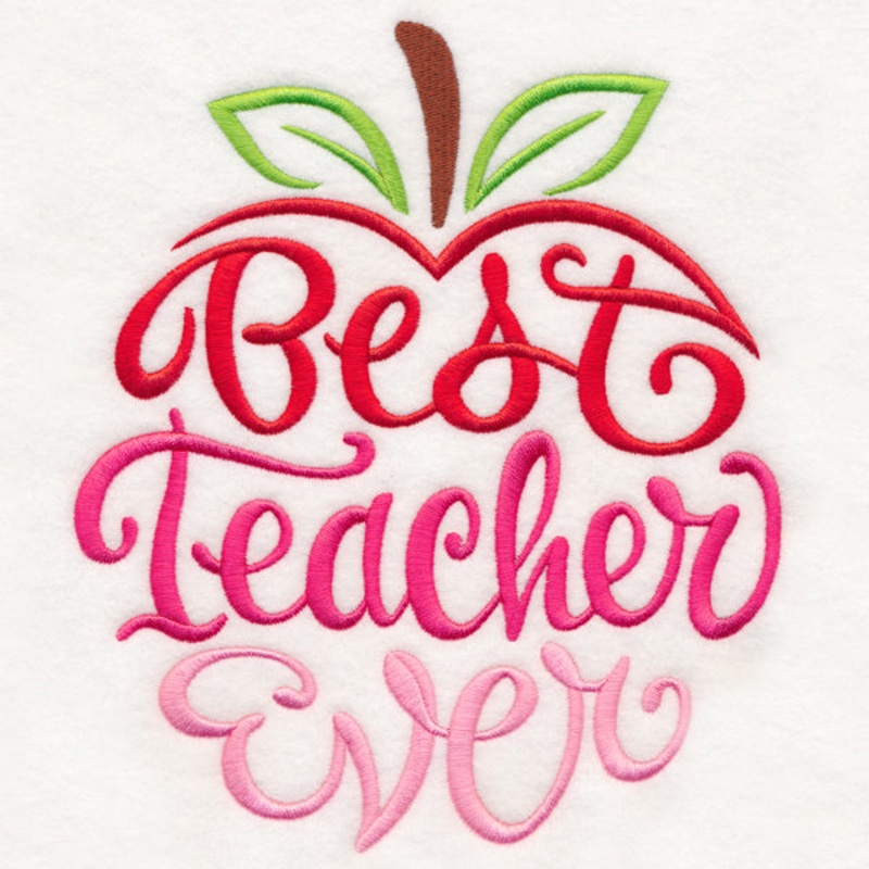 Best Teacher Ever|7.8″ x 6.79″ / 198.23mm x 172.57mm|6.73″ x 5.86″ / 171.02mm x 148.92mm|5.57″ x 4.86″ / 141.59mm x 123.33mm|3.86″ x 3.37″ / 97.98mm x 85.64mm|All Sizes