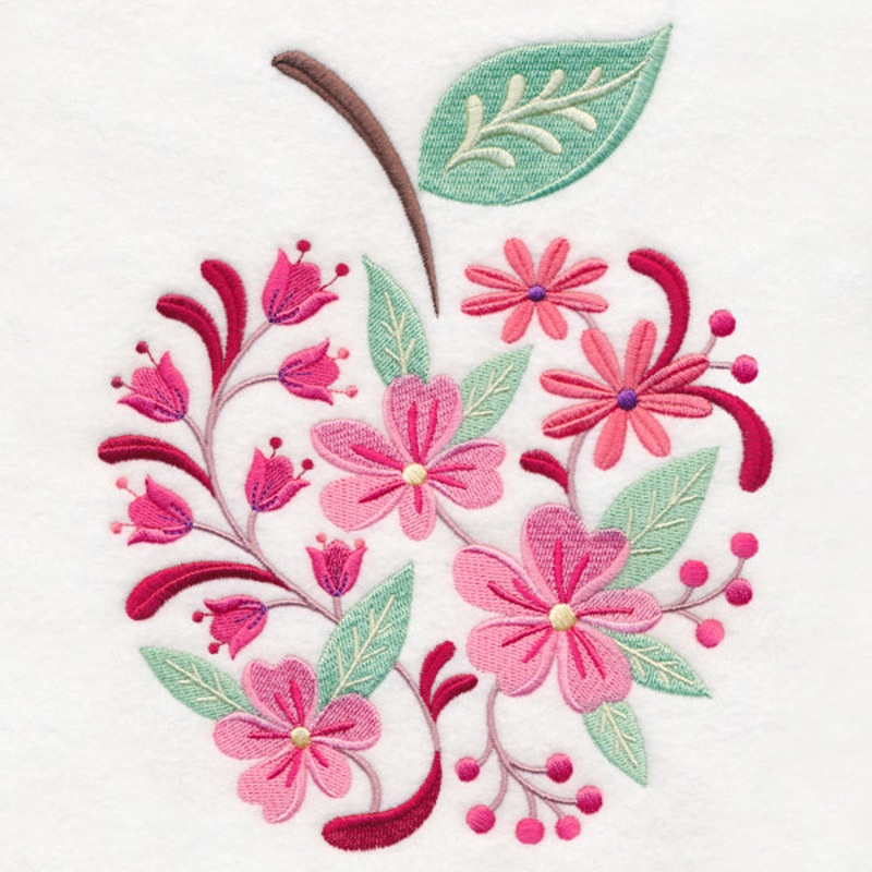 Blooming Apple|7.76″ x 6.44″ / 197.1mm x 163.58mm|7.01″ x 5.81″ / 178.05mm x 147.57mm|5.79″ x 4.81″ / 147.07mm x 122.17mm|3.89″ x 3.23″ / 98.81mm x 82.04mm|All Sizes