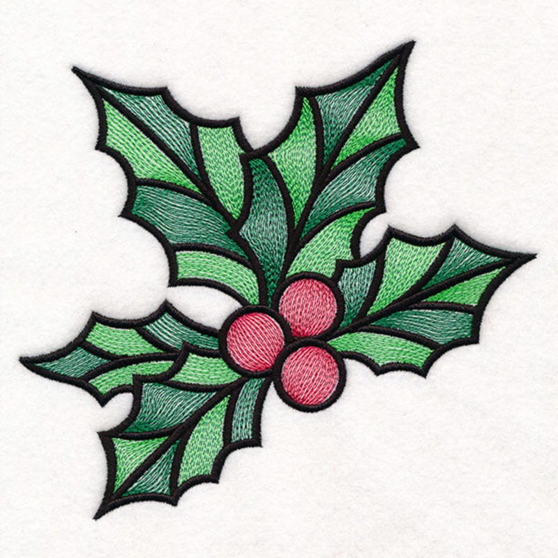 Stained Glass Christmas Accents – Holly & Berries