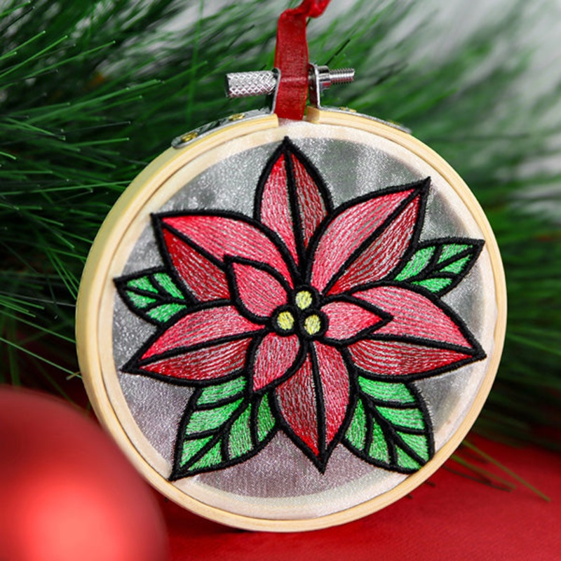 Stained Glass Christmas Accents – Poinsettia