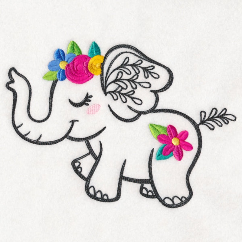 Wildflower Friends – Elephant|5.24″ x 7.18″ / 133.1mm x 182.41mm|4.37″ x 5.98″ / 110.93mm x 151.94mm|2.81″ x 3.84″ / 71.35mm x 97.54mm|All Sizes